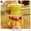 Cap sleeve rainbow dress ruffle one-piece dress